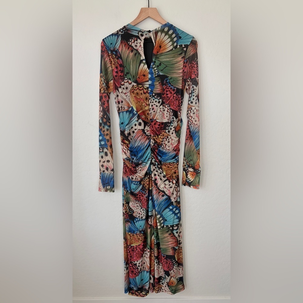 NWT Farm Rio Long-Sleeve Mesh Slim Midi Dress Size M - Picture 7 of 7